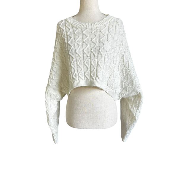 Polly Ivory Knit Crop Sweater Women's One Size | 24-15 - Picture 1 of 5